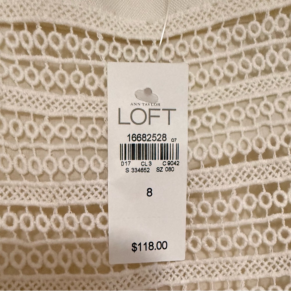 LOFT Cream Sleeveless Shift Dress size 8 - Picture 4 of 6